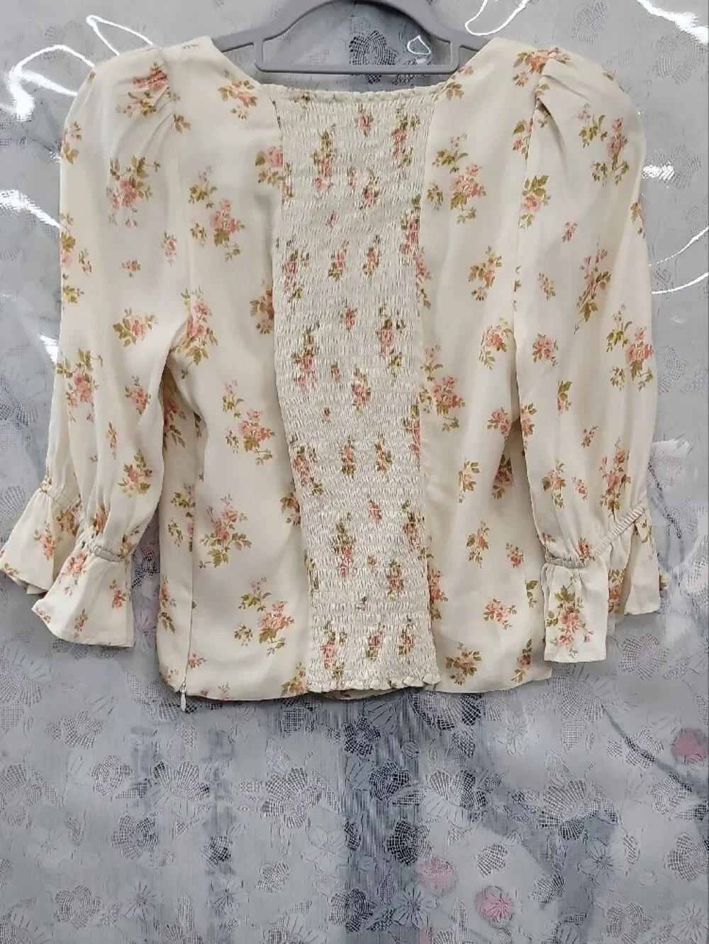 Reformation Ana Floral Square-Neck Blouse Size 6